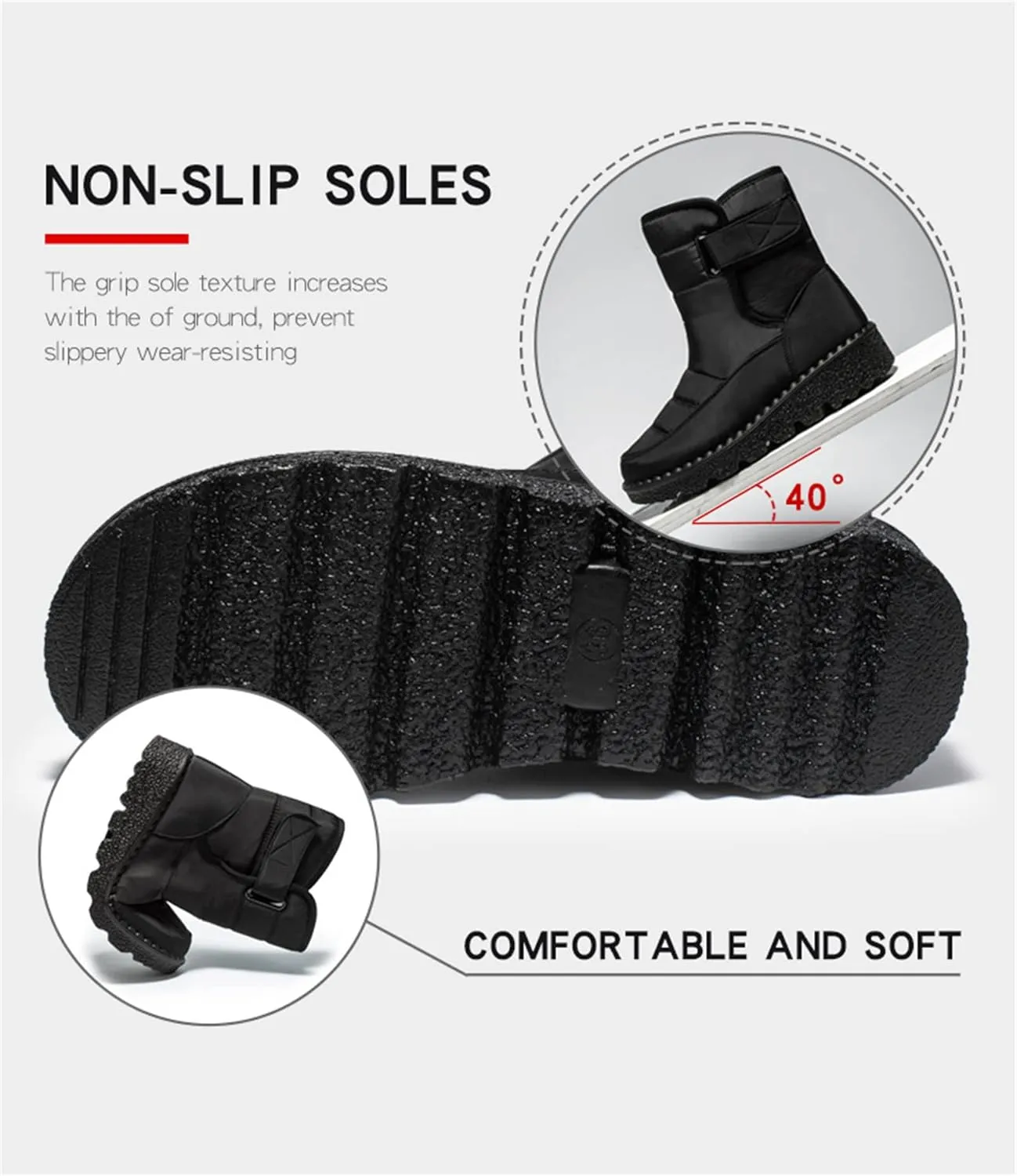 Lausiuoe Winter Boots For Women Waterproof Snow Non Slip Warm Fur Lined Anti-Slip Ankle Booties Outdoor Walking Shoes