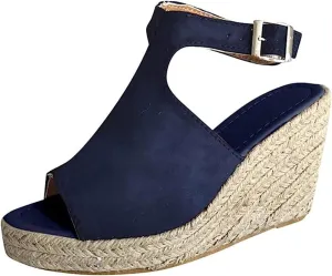 Lausiuoe Women Sandals,Womens Open Toe Ankle Strap Chunky Block High Heel Pump Sandals Casual Dressy Summer Sandals
