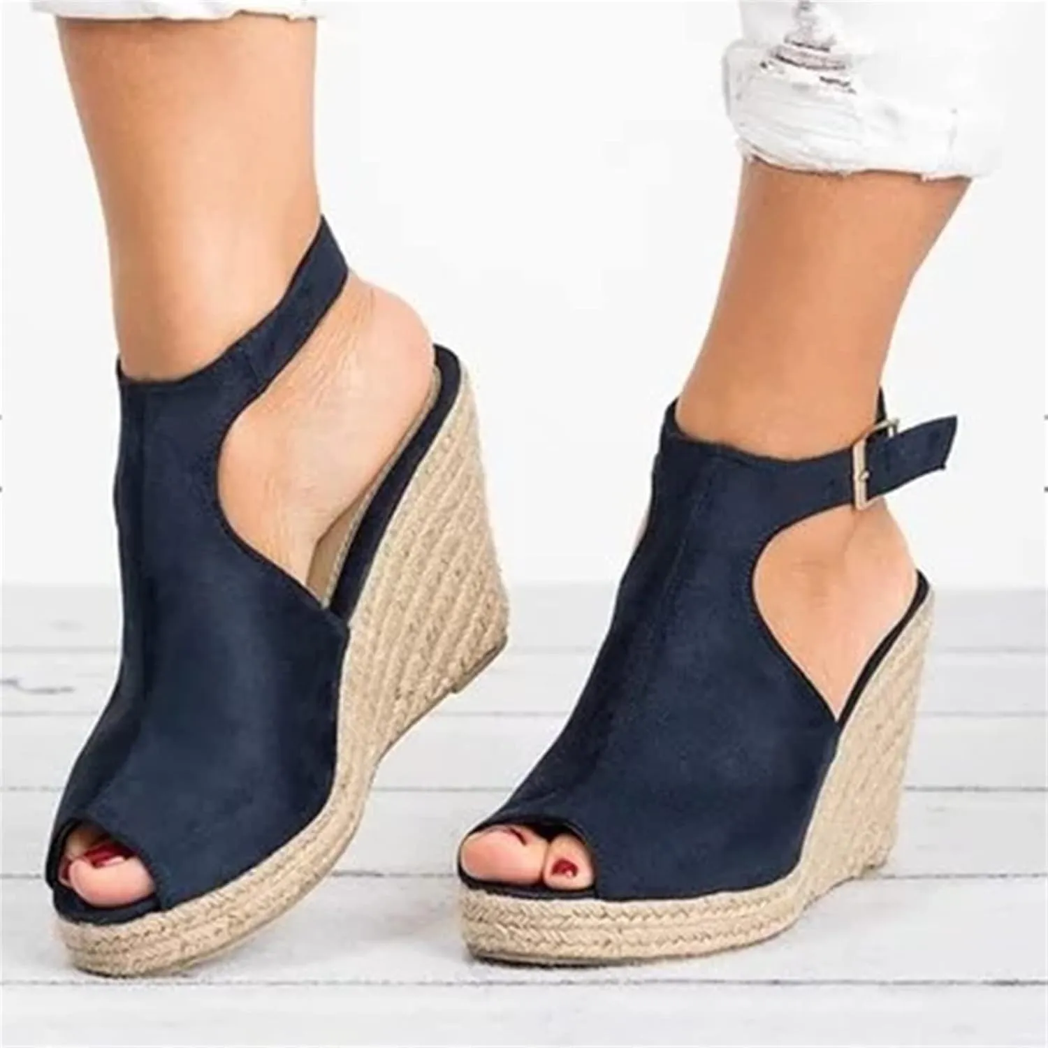 Lausiuoe Women Sandals,Womens Open Toe Ankle Strap Chunky Block High Heel Pump Sandals Casual Dressy Summer Sandals