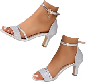 Low Heel Sandals for Women Open Toe Dress Shoes Ankle Strap Summer Heels PU Block Heels Elegant Office Shoes