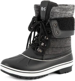 MaxMuxun Women's Waterproof Snow Boots Warm Faux Fur Lined Mid-Calf Winter Boots for Women Anti Slip Duck Rain Boots