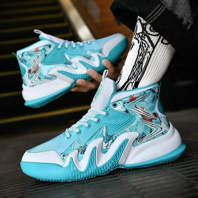 Men's Basketball Sneakers with Multi-Directional Grip Anti Slip Wear-Resistant Fashionable Sports Training Boots