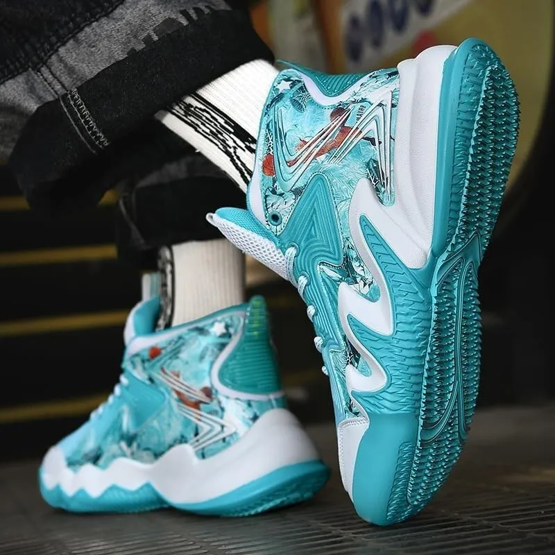 Men's Basketball Sneakers with Multi-Directional Grip Anti Slip Wear-Resistant Fashionable Sports Training Boots