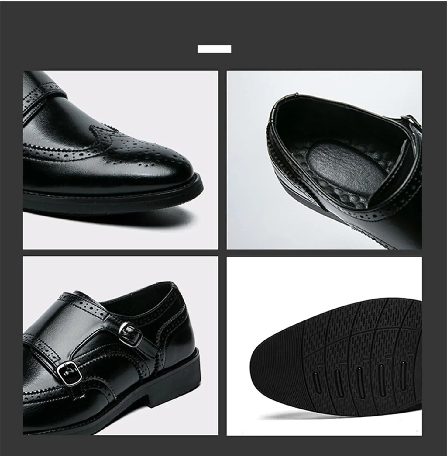 Men's Business Buckle and Put On Formal Leather Shoes Fashionable Formal and Comfortable Dress Oxford Shoes