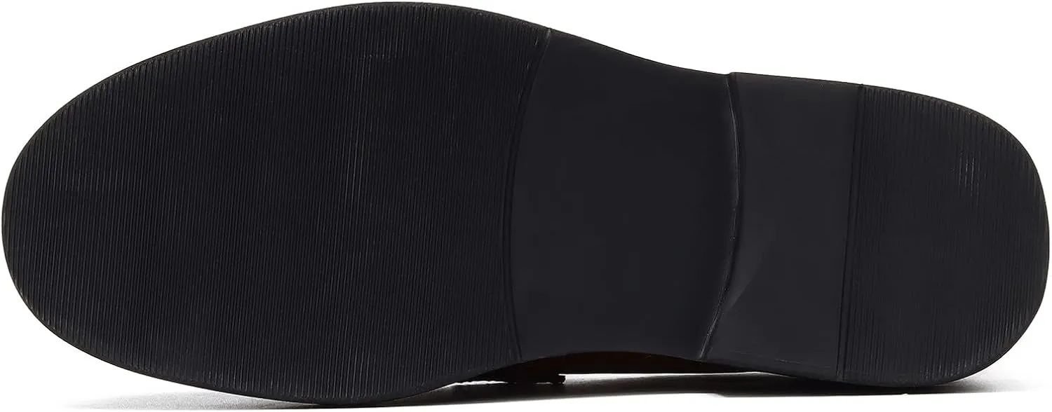 Men's Business Casual Loafers - Genuine Cowhide Leather Round Toe Thick Bottom Tassel Casual Loafers with Non-Slip Rubber Soles Suitable for Party Evening Ball Wedding Dress Commuting Wear