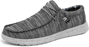Mens Canvas Lightweight Soft Comfortable Lace-Up Loafers
