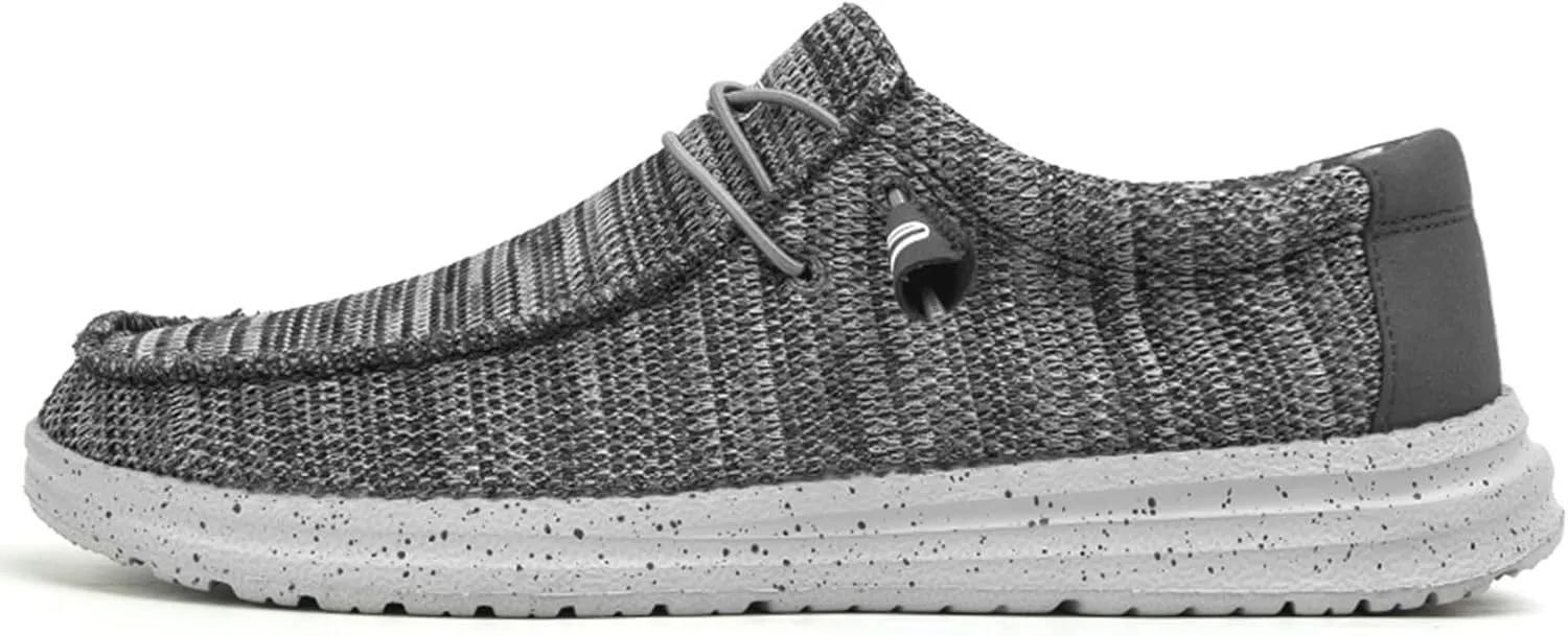 Mens Canvas Lightweight Soft Comfortable Lace-Up Loafers
