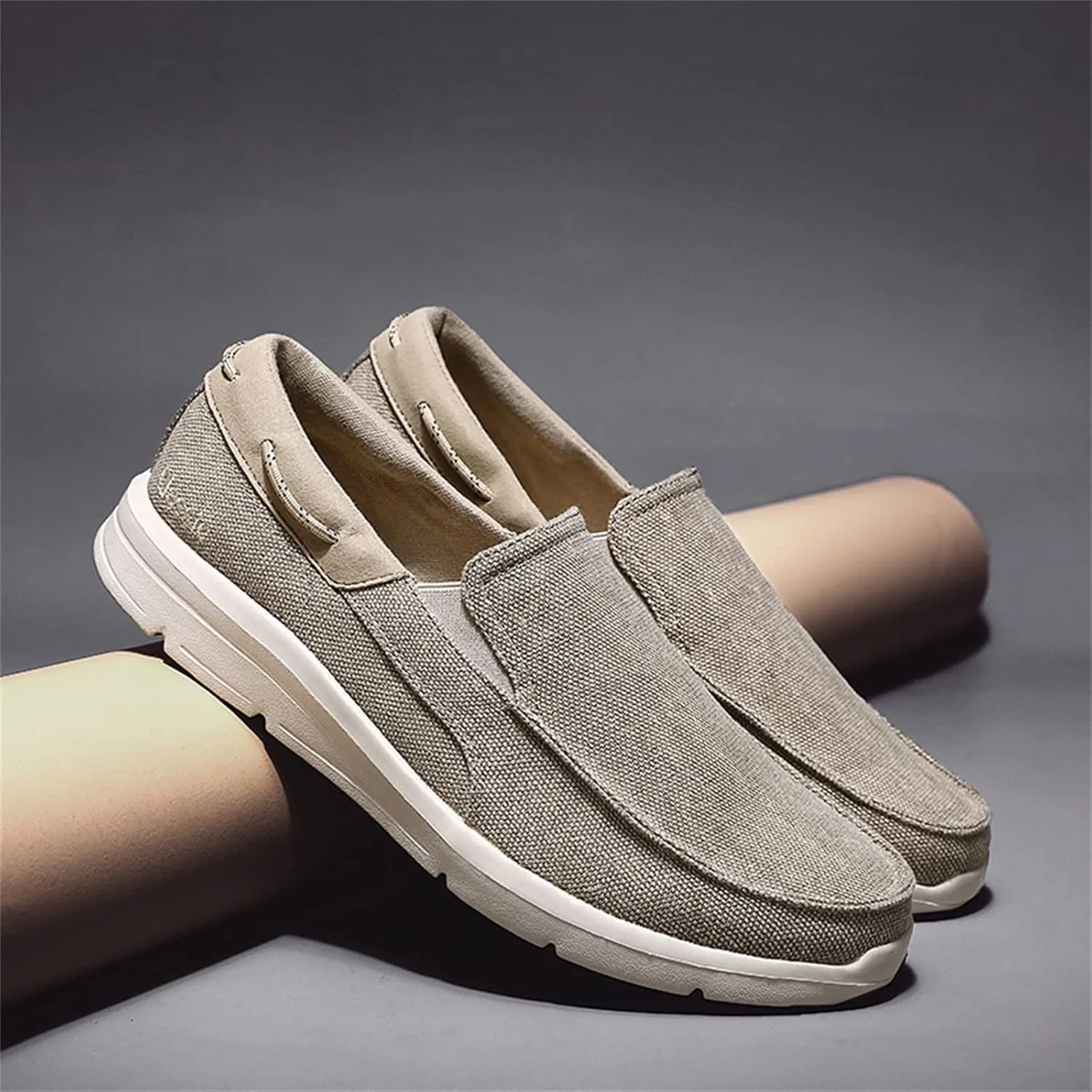 Men's Casual Canvas Shoes, Comfortable and Lightweight Lefu Shoes, one Foot Nail Board Shoes, Lightweight Walking Shoes