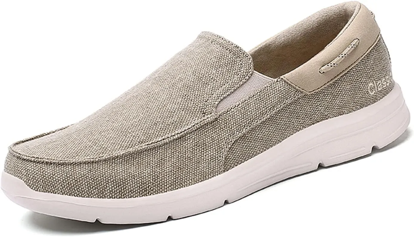 Men's Casual Canvas Shoes, Comfortable and Lightweight Lefu Shoes, one Foot Nail Board Shoes, Lightweight Walking Shoes