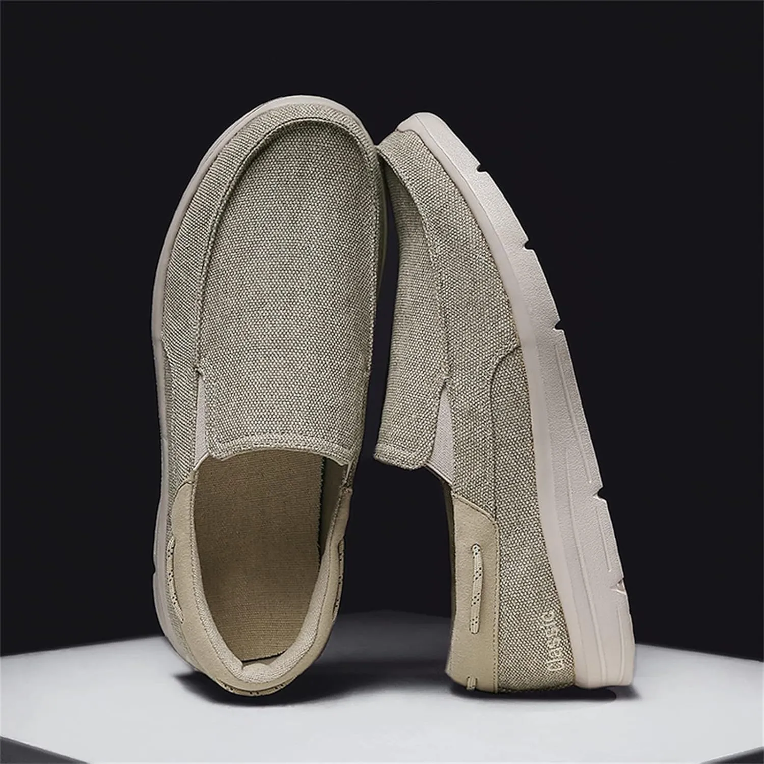 Men's Casual Canvas Shoes, Comfortable and Lightweight Lefu Shoes, one Foot Nail Board Shoes, Lightweight Walking Shoes