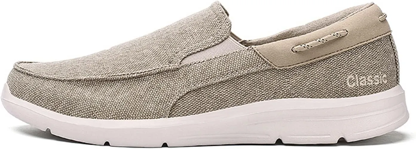 Men's Casual Canvas Shoes, Comfortable and Lightweight Lefu Shoes, one Foot Nail Board Shoes, Lightweight Walking Shoes