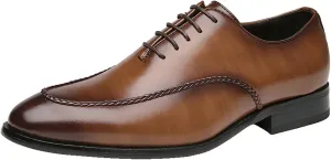 Mens Classic Formal Oxford Leather Tuxedo Wedding Business Dress Shoes Round Toe Non Slip Elegant Comfortable Slip On Formal Party