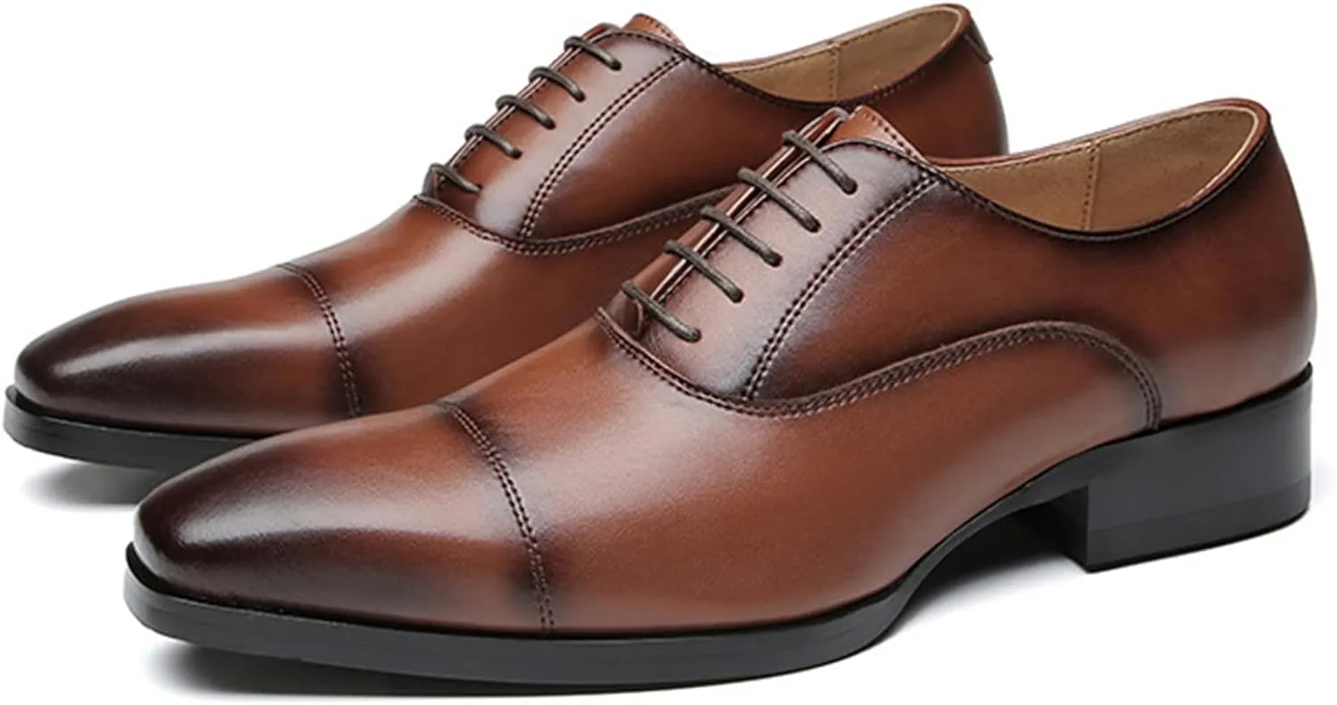 Mens Classic Formal Oxford Shoes, Italian Luxury Patent Leather Tuxedo Wedding Business Dress Shoes Low Top Comfortable Non Slip Business Formal