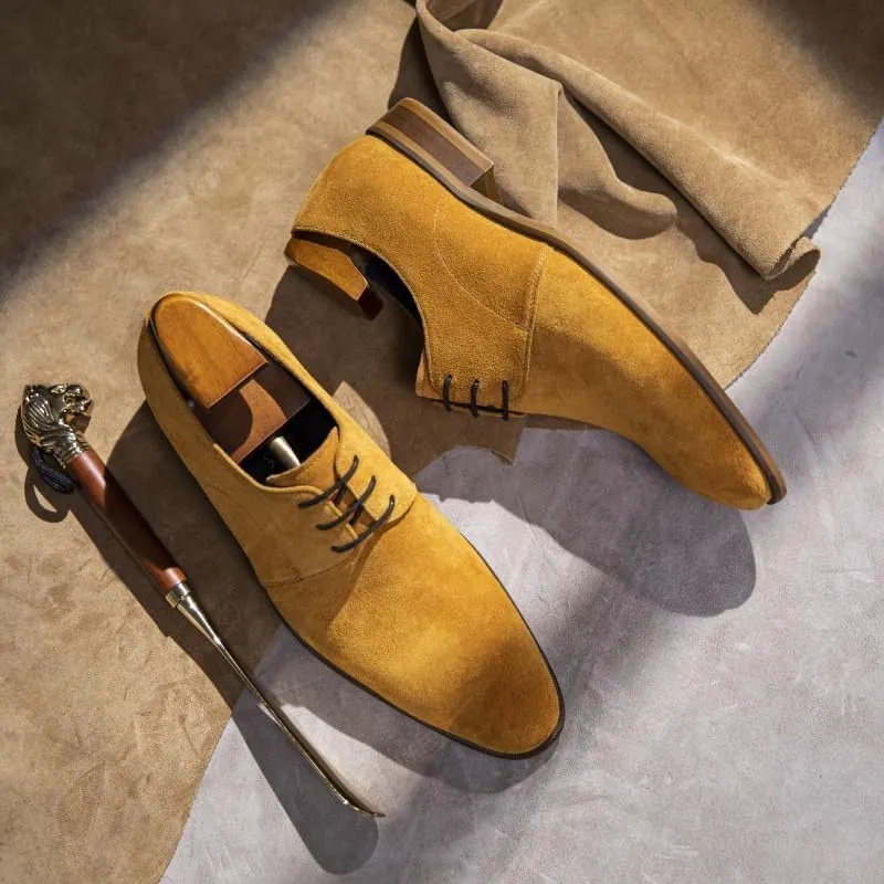 Men's Classic Lace-up Formal Oxfords Hand Stitched Casual Business Formal Derby Shoes for Wedding Evening Uniform Party Office Dress Shoes