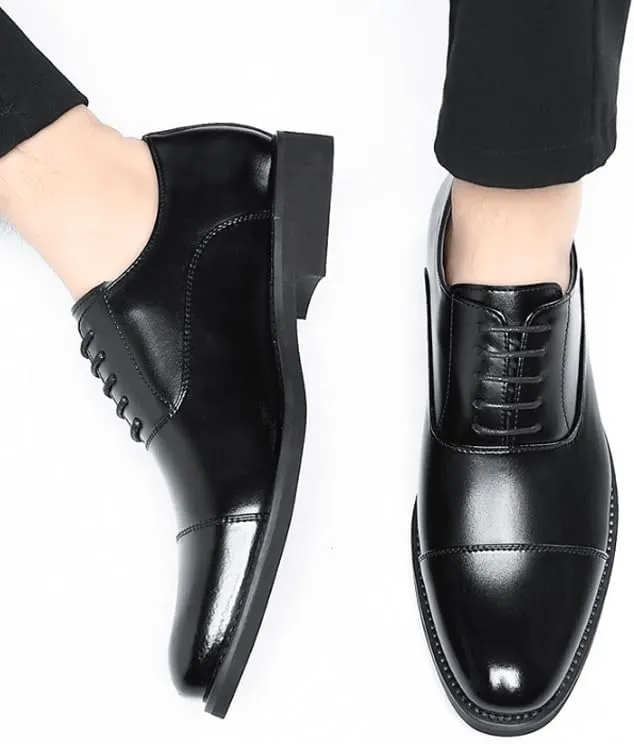 Men's Classic Lace-up Formal Oxfords Slip On Pointed Toe Classic Formal Business Shoes for Driving Walking Wedding Outdoor Indoor Size