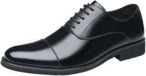 Men's Classic Lace-up Formal Oxfords Slip On Pointed Toe Classic Formal Business Shoes for Driving Walking Wedding Outdoor Indoor Size