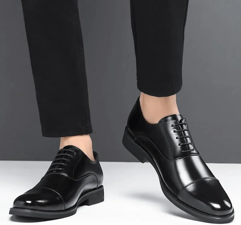 Men's Classic Lace-up Formal Oxfords Slip On Pointed Toe Classic Formal Business Shoes for Driving Walking Wedding Outdoor Indoor Size