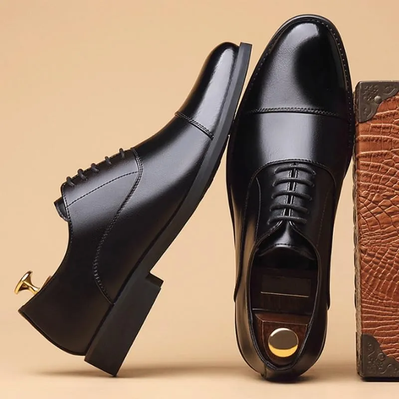 Men's Classic Lace-up Formal Oxfords Slip On Pointed Toe Classic Formal Business Shoes for Driving Walking Wedding Outdoor Indoor Size