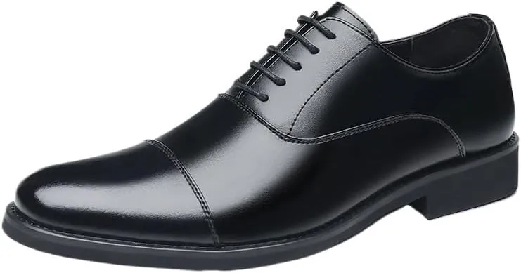 Men's Classic Lace-up Formal Oxfords Slip On Pointed Toe Classic Formal Business Shoes for Driving Walking Wedding Outdoor Indoor Size