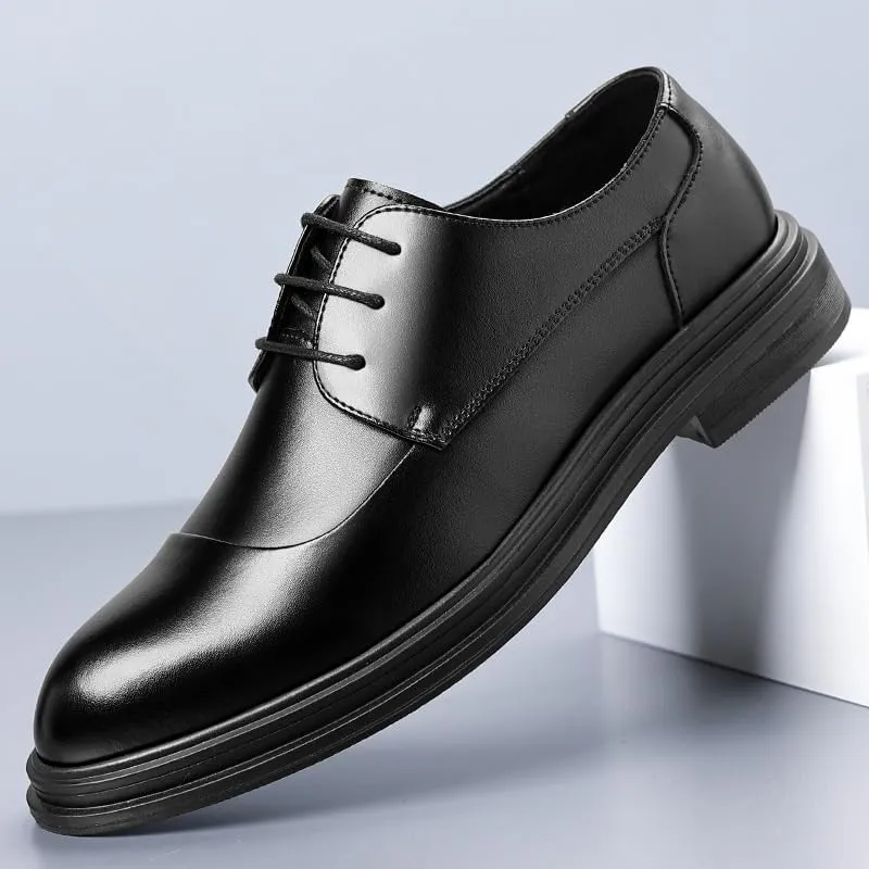 Mens Derby Shoes Fashion Slip On Pointed Toe Classic Formal Business Shoes Pointed Toe Comfortable Tuxedo Shoes Formal Derby Shoes(7)