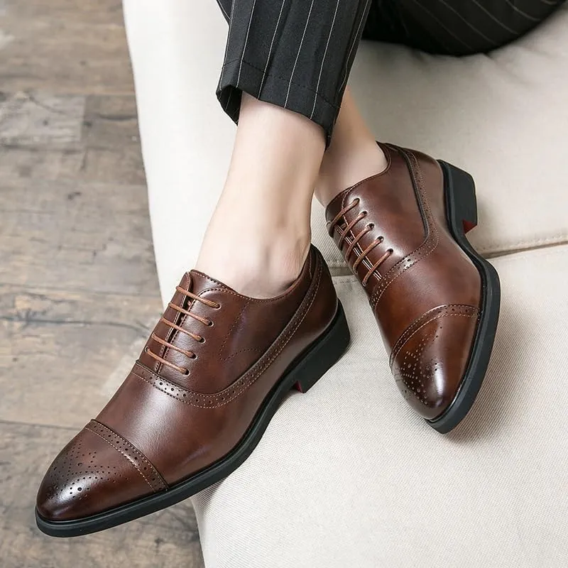 Men's Double Monk Strap Fashion Luxury Slip on Formal Business Shoes Men Formal Breathable Leather Oxfords