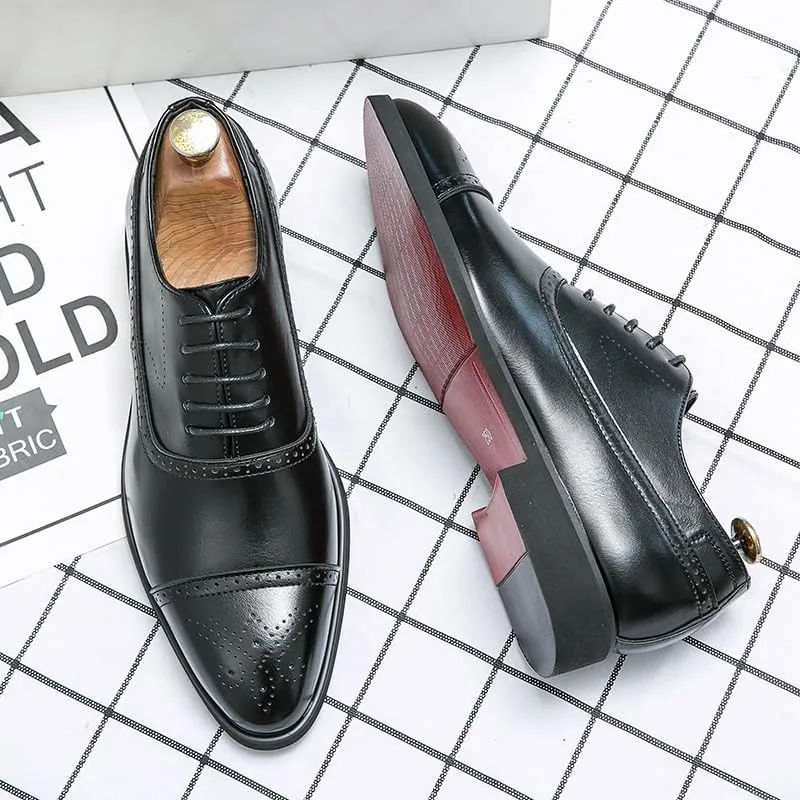 Men's Double Monk Strap Fashion Luxury Slip on Formal Business Shoes Men Formal Breathable Leather Oxfords