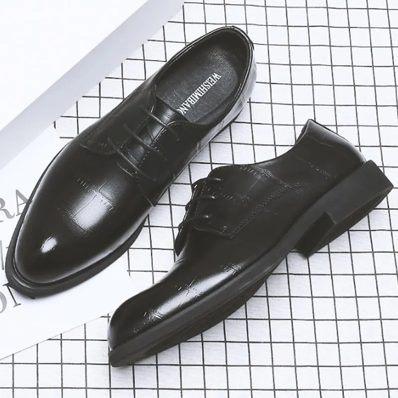 Men's Dress Shoes Classic Lace-up Formal Oxfords Fashion Plain Toe Low Top for Work Office Formal Wedding