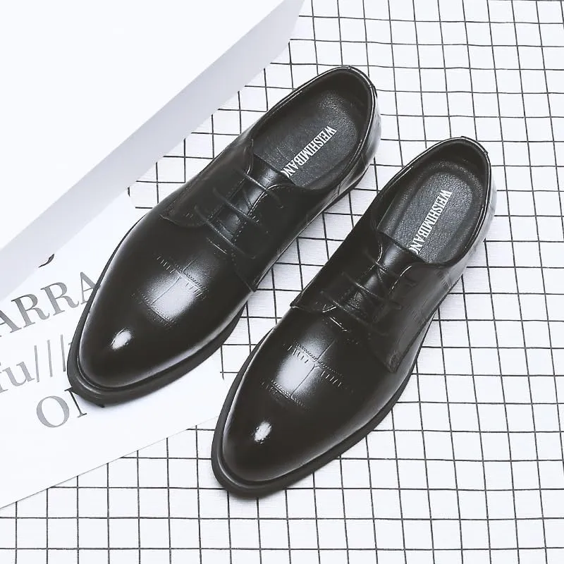 Men's Dress Shoes Classic Lace-up Formal Oxfords Fashion Plain Toe Low Top for Work Office Formal Wedding