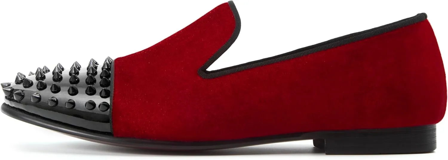 Mens Dress Shoes for Wedding Slip On Formal Velvet Loafers