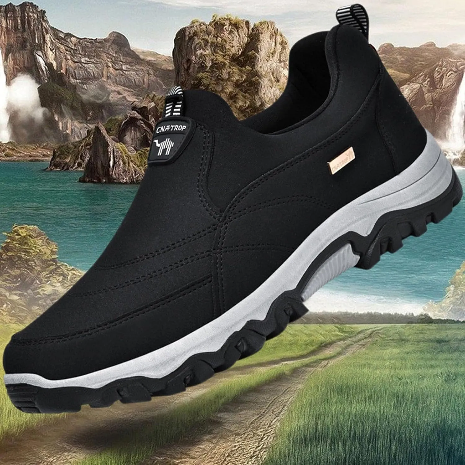 Men's Fashion Lightweight Canvas Orthopedic Walking Slippers Non Slip Casual Arch Supported Driving Flat Shoes Comfortable and Breathable Canvas Shoes