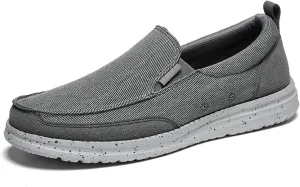 Men's Hands Free Canvas Casual Loafers Comfortable Wide Width Soft Sole Lightweight Non-Slip Travel Driving Soft Sneakers Work Walking