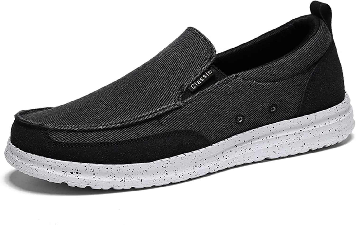 Men's Hands Free Canvas Casual Loafers Comfortable Wide Width Soft Sole Lightweight Non-Slip Travel Driving Soft Sneakers Work Walking