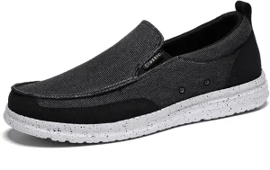 Men's Hands Free Canvas Casual Loafers Comfortable Wide Width Soft Sole Lightweight Non-Slip Travel Driving Soft Sneakers Work Walking