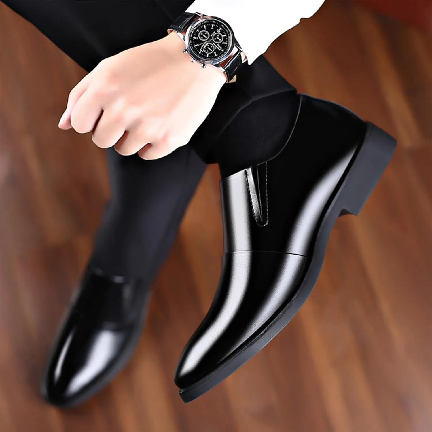 Men's Leather Lace Up Work Oxfords Leather Formal Business Oxford Shoes Genuine Dress Formal Shoes for Men
