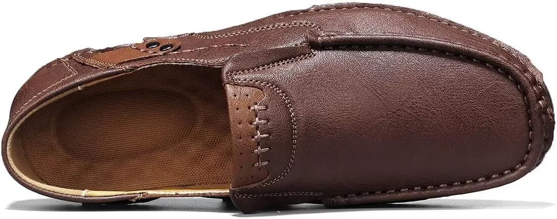 Men's Leather Loafers Slip On Shoes,Casual Fashion Business Arkget Office Driving Shoes for Men【includes Extra Insole】