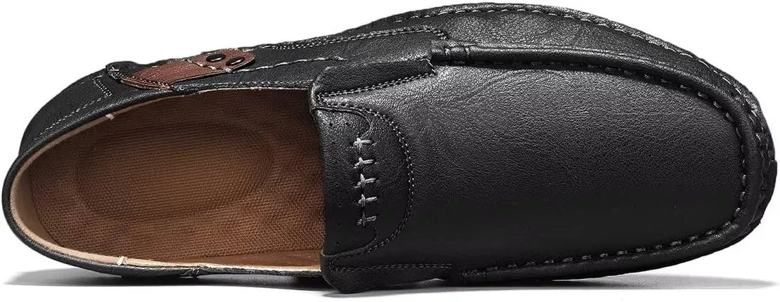 Men's Leather Loafers Slip On Shoes,Casual Fashion Business Arkget Office Driving Shoes for Men【includes Extra Insole】