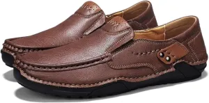 Men's Leather Loafers Slip On Shoes,Casual Fashion Business Arkget Office Driving Shoes for Men【includes Extra Insole】