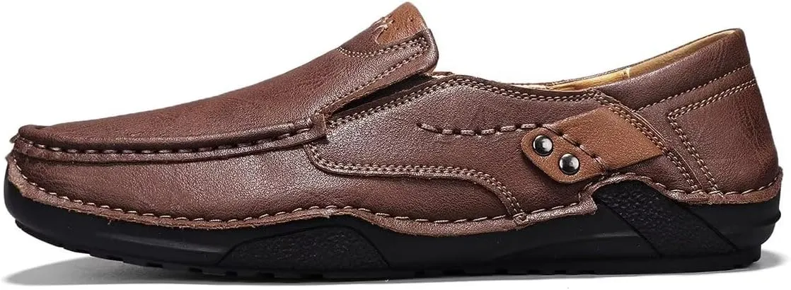 Men's Leather Loafers Slip On Shoes,Casual Fashion Business Arkget Office Driving Shoes for Men【includes Extra Insole】