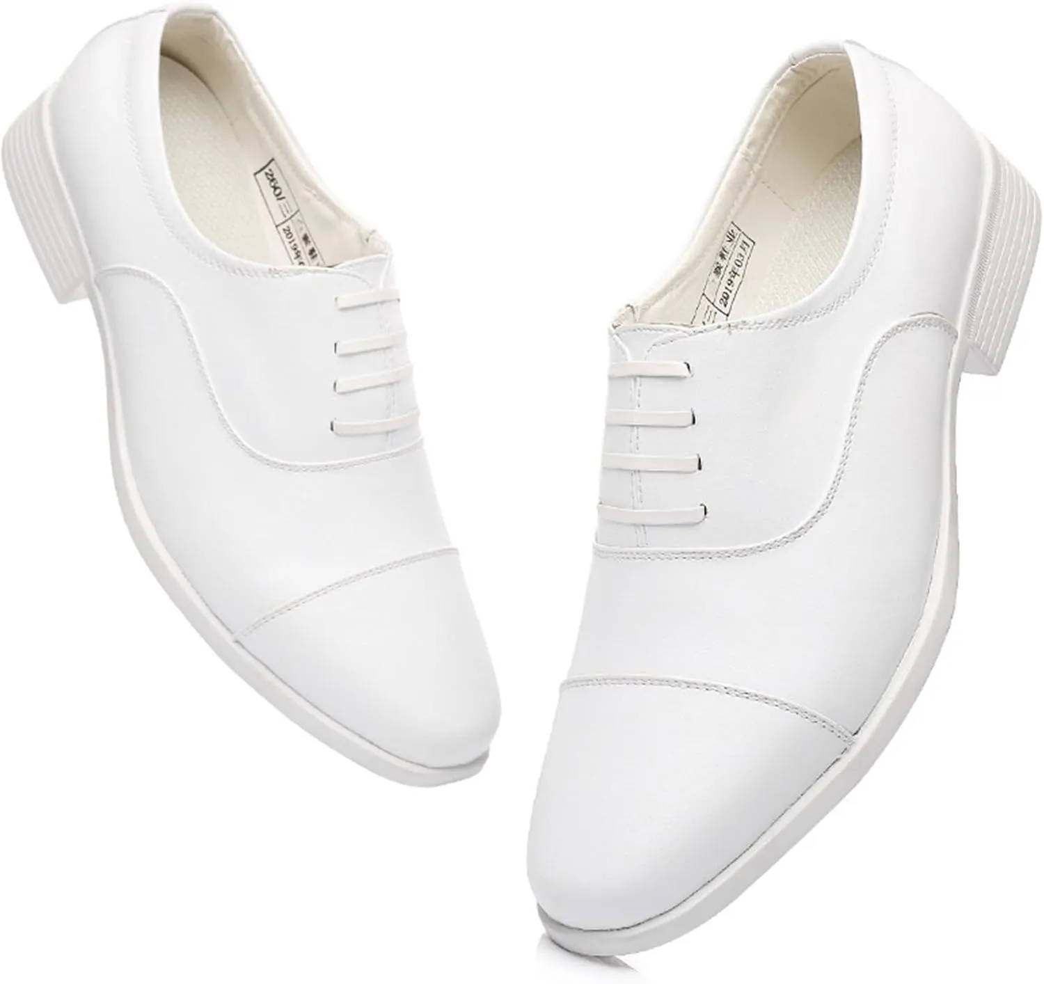 Mens Leather Oxfords Casual Shoes Dress Formal Leather Cap Toe Derby Shoes Lace Up Walking Fashion Low-top Formal Shoes for Wedding Prom Business