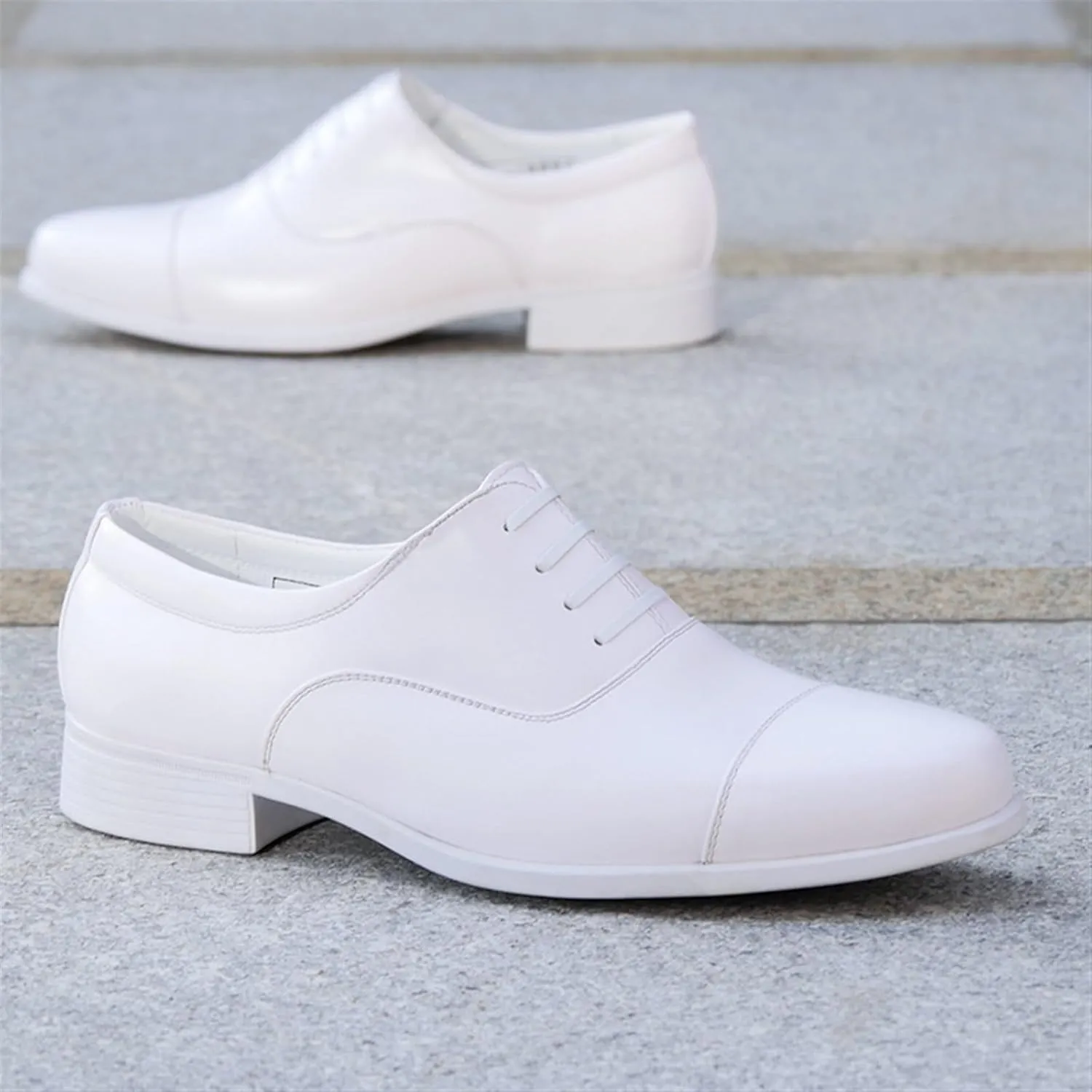 Mens Leather Oxfords Casual Shoes Dress Formal Leather Cap Toe Derby Shoes Lace Up Walking Fashion Low-top Formal Shoes for Wedding Prom Business