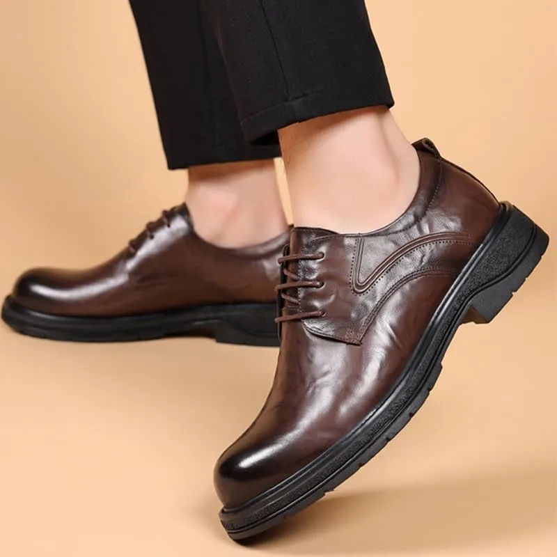 Mens Leather Shoes Pointed Toe Modern Leather Business Casual Scale Pattern Comfort Formal Shoes Formal Classic Design Tuxedo Oxford