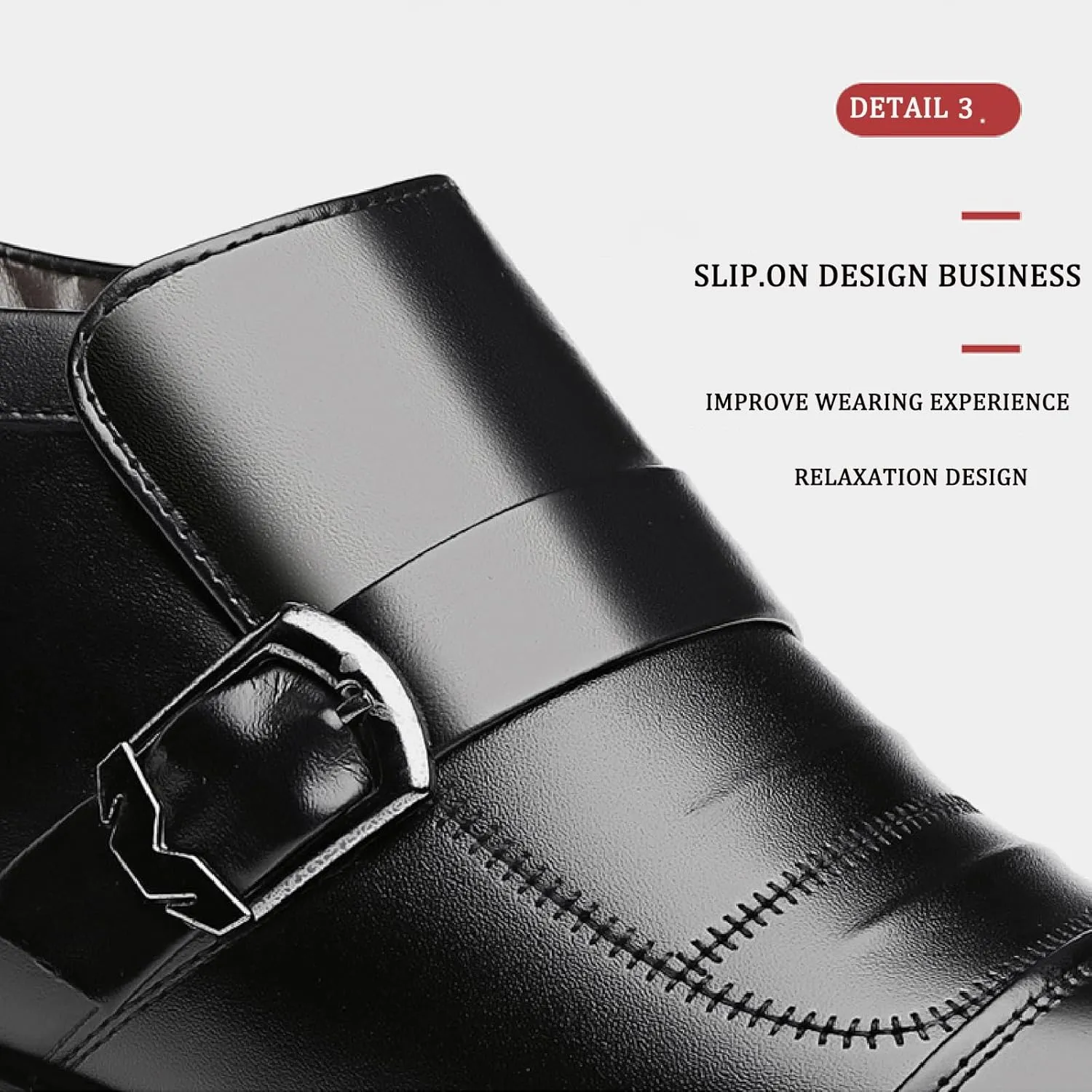 Men'S Monk Strap Formal Warm Loafers Comfortable Pointed Toe Fur Lining Slip On Business Oxfords Winter Office Wedding Formal Cotton Shoes