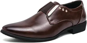 Men's Oxford Formal Classic Luxury Dress | Elastic Straps | Low Heel | Business & Wedding Leather