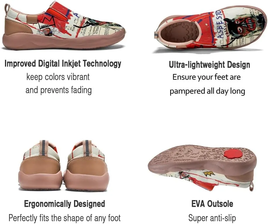 Men's Painted Travel Shoes Slip On Casual Comfortable Lightweight Flat Sole Wide Toe Animal Art 3D