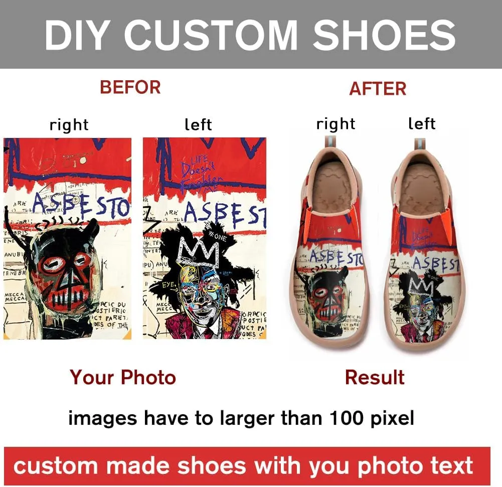 Men's Painted Travel Shoes Slip On Casual Comfortable Lightweight Flat Sole Wide Toe Animal Art 3D