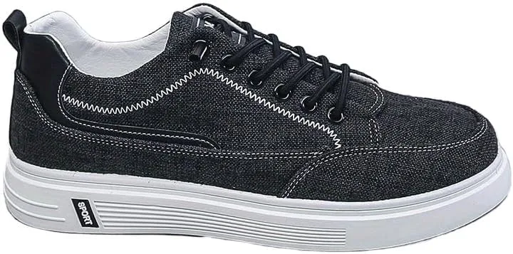 Men's Premium Canvas Skate Shoes: Breathable, Lace-Up Design with Enhanced Grip