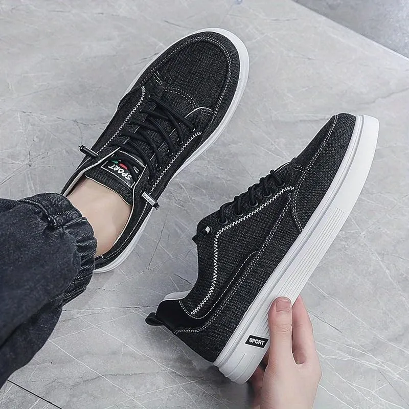 Men's Premium Canvas Skate Shoes: Breathable, Lace-Up Design with Enhanced Grip