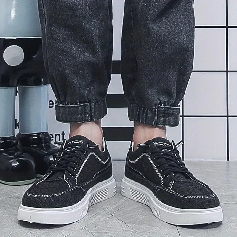 Men's Premium Canvas Skate Shoes: Breathable, Lace-Up Design with Enhanced Grip