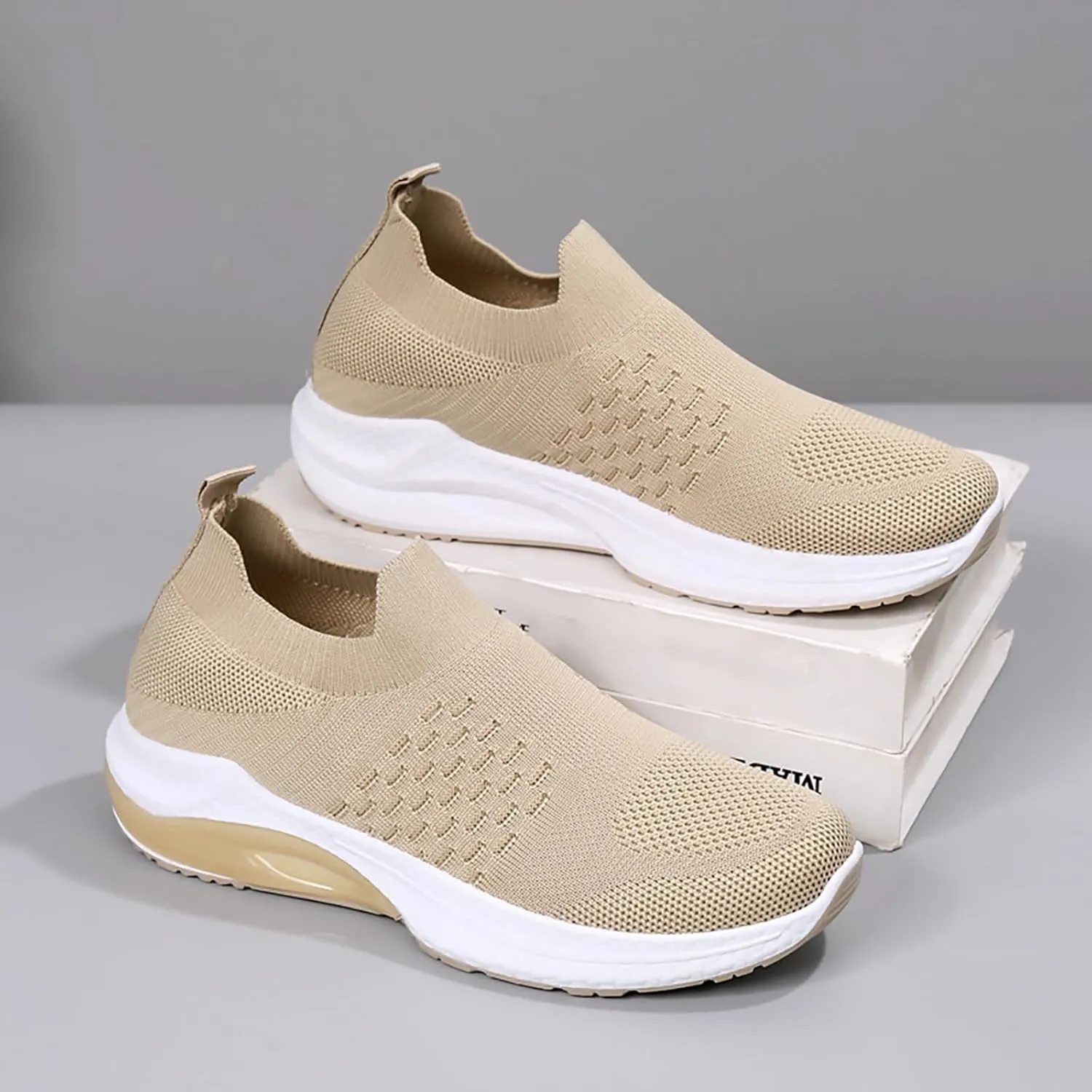 Mens Shoes Slip On Womens Walking Sneakers Black Loafers Women Closed Back Lightweight Breathable Christmas Canvas Shoes Comfort Cute Casual Slip On Lightweight