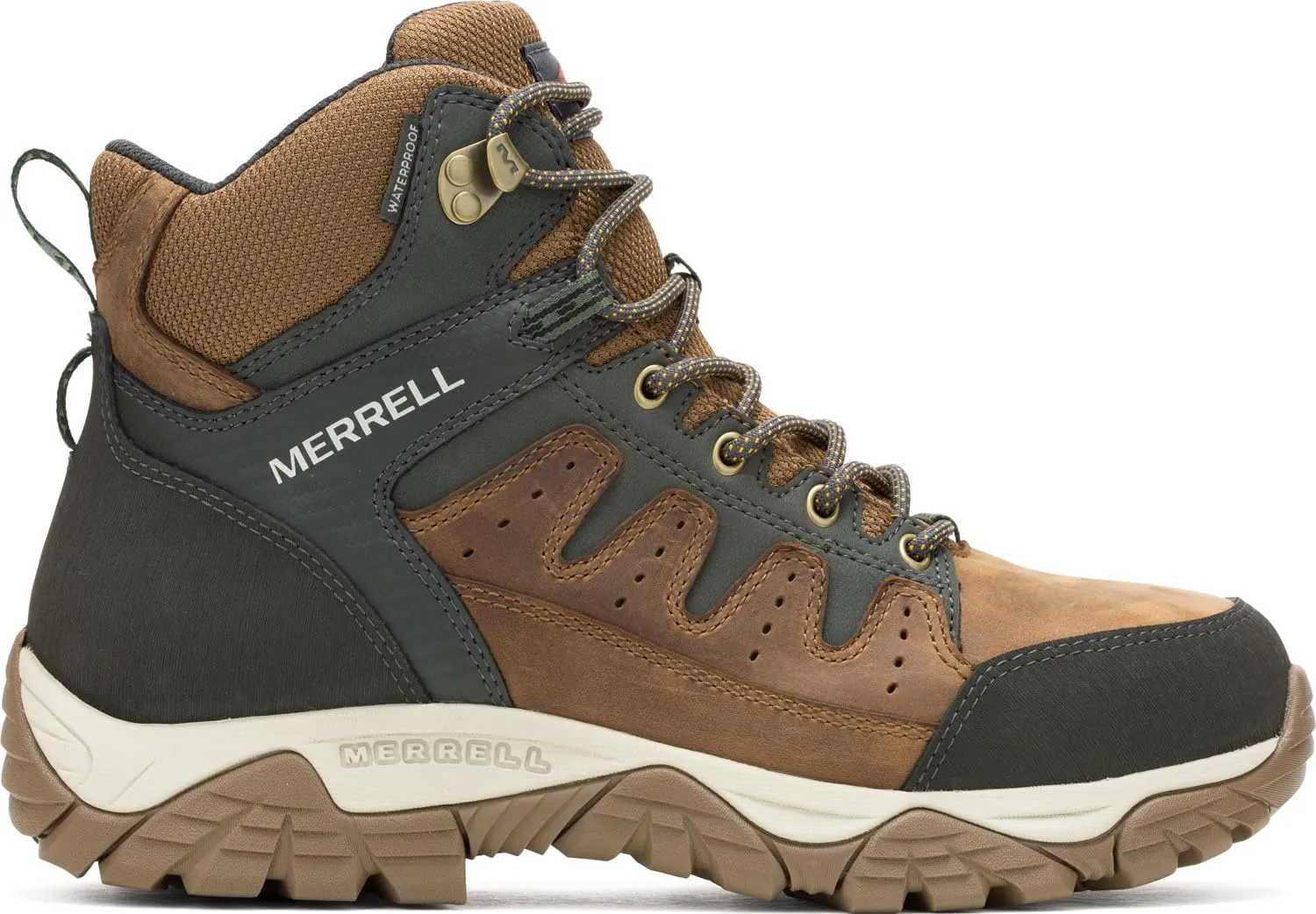Merrell Men's Windoc Waterproof Steel Toe Mid Construction Boot, Brown, 10